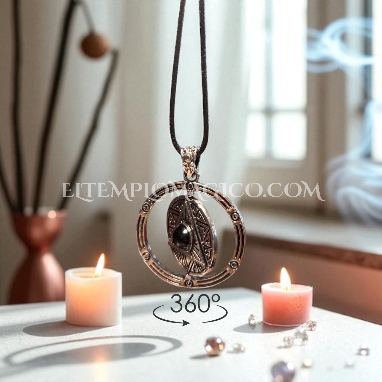 Collar Obsidiana Pentagrama 360
