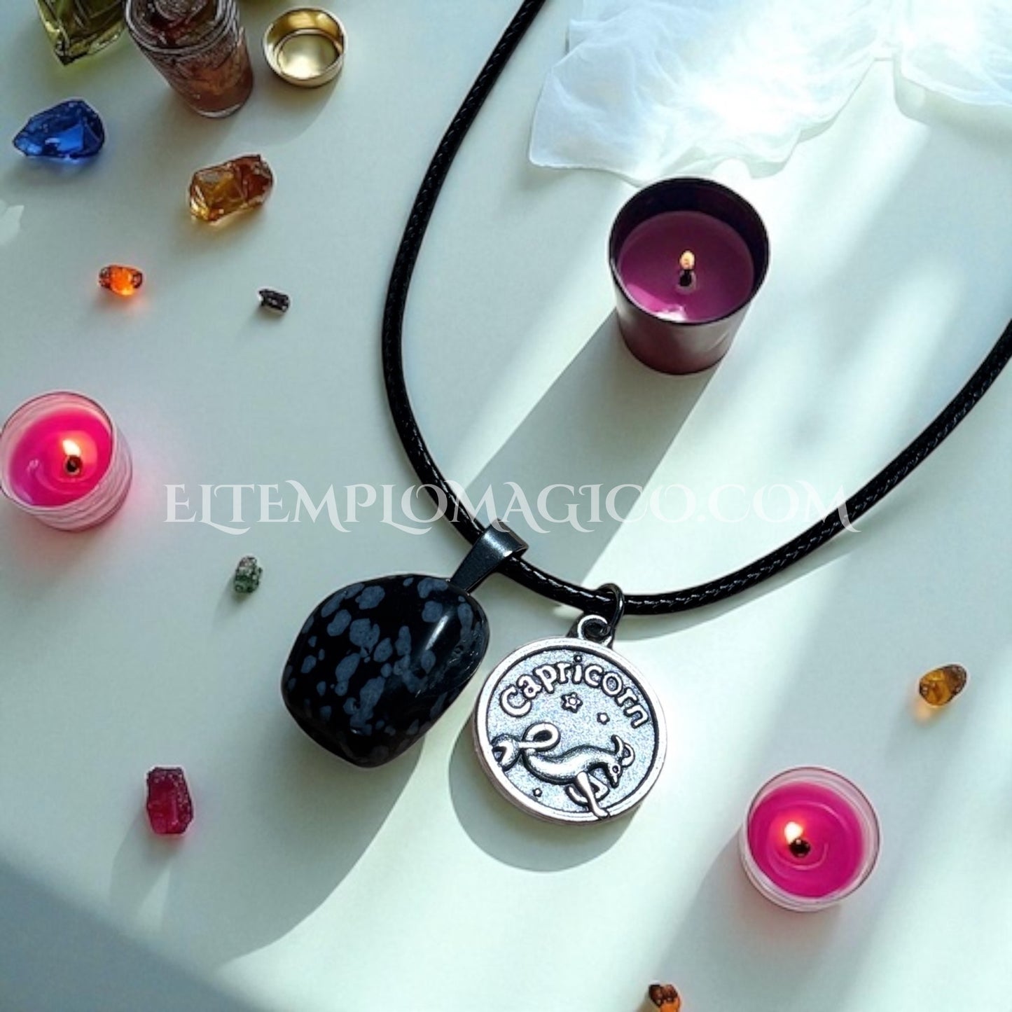Collar Capricornio con Obsidiana