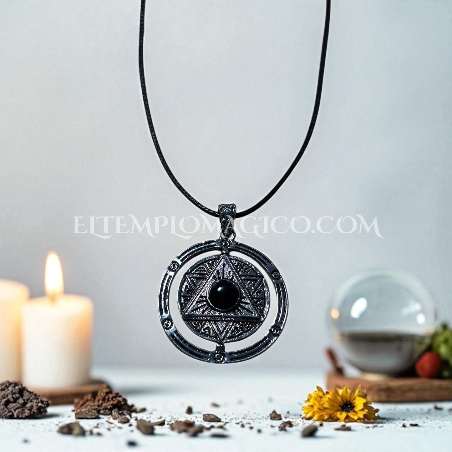 Collar Obsidiana Pentagrama 360