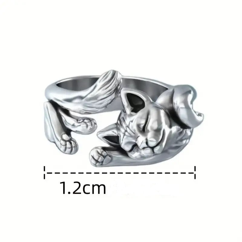 Amuleto/Anillo Protector Gato (AJUSTABLE)