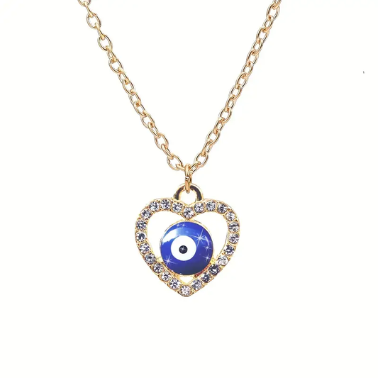 Collar/Amuleto corazón con ojo suerte