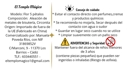 Amuleto/Colgante Flor de 5 pétalos