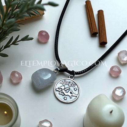Collar Virgo con Cuarzo Blanco