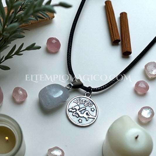 Collar Virgo con Cuarzo Blanco