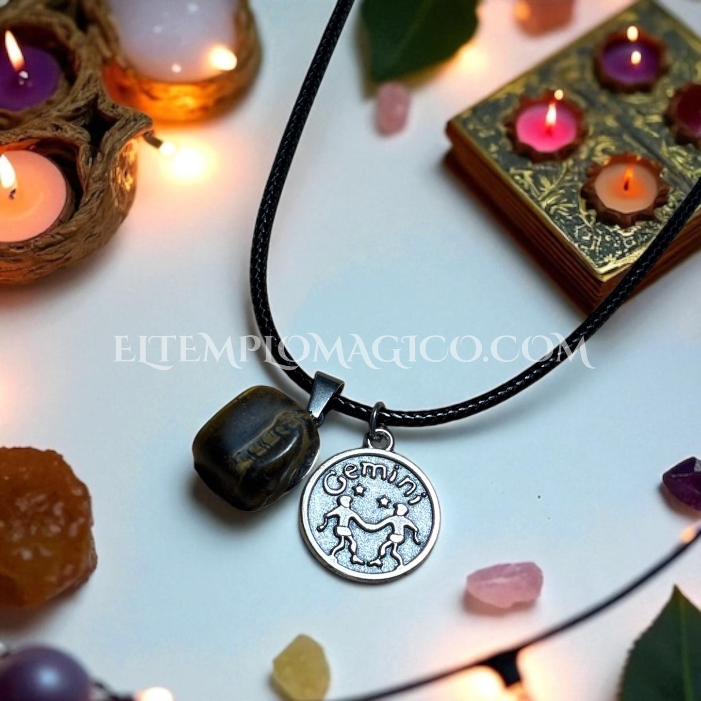 Collar Geminis con Ojo de Tigre