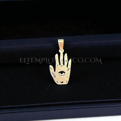 Mano de Fátima dedos hacia arriba 32 x 12 mm. Acero.