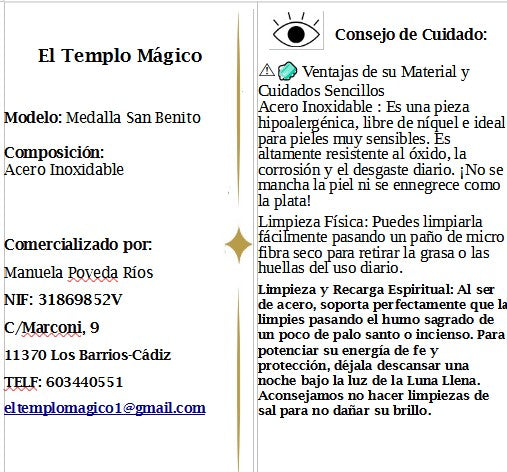 Medalla de San Benito en Acero Inoxidable – El Escudo Sagrado de Protección Total y Fe