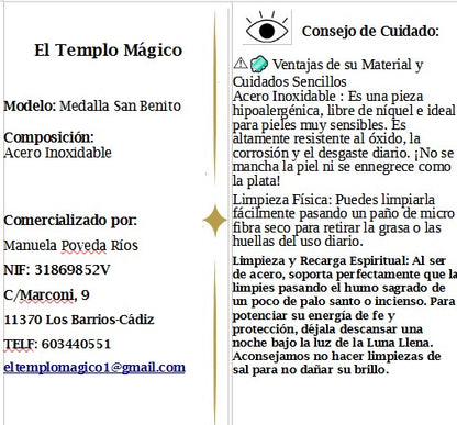 Medalla de San Benito en Acero Inoxidable – El Escudo Sagrado de Protección Total y Fe